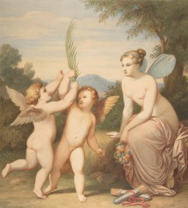 Eros and Anteros with Psyche Looking at Them by Johannes Riepenhausen