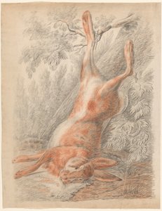 Dead Hare, Hanging by a Leg by Johannes Tavenraat