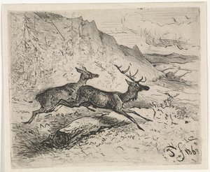 Two Running Deer