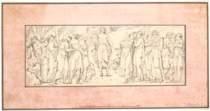 The Sermon on the Mount. Sketch for a Lost Relief for the Marble Church (gable ends above corner windows)