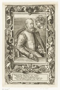 Portrait of Jan van Brouckhoven, Steward of Rijnland by Johannes Wierix (attributed to)