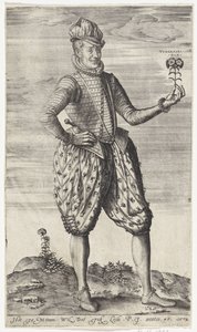 Unknown Man with Carnation by Johannes Wierix