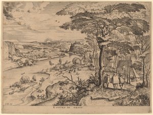 The Pilgrims to Emmaus by Johannes and Lucas van Doetechum after Pieter Bruegel the Elder