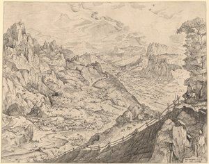 Large Alpine Landscape by Johannes and Lucas van Doetechum after Pieter Bruegel the Elder