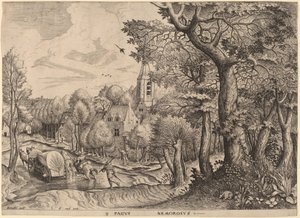 Pagus Nemorosus (Wooded Village) by Johannes and Lucas van Doetechum after Pieter Bruegel the Elder