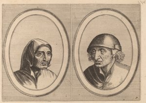 Rijckje Schimmel-penninghs and Lubbert Leever-worst by Johannes and Lucas van Doetechum after Pieter Bruegel the Elder