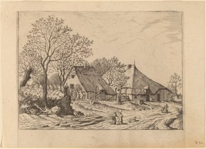 Farm with Shed and Draw Well by Johannes and Lucas van Doetechum after the Master of the Small Landscapes