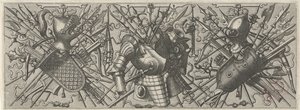 Frieze with a Helmet, Shield, and Crossed Weapons and Crossbows (Panoplia sev armamentarium) by Johannes of Lucas van Doetechum