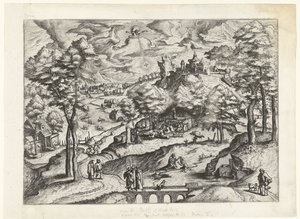 Landscape with Baptism of Christ by Johannes of Lucas van Doetechum