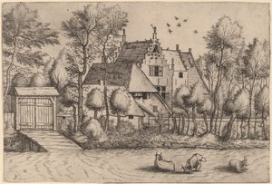 Country House with a Ditch by Johannes van Doetechum, the Elder and Lucas