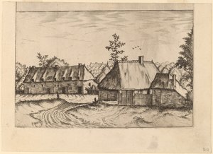 Farm and Row of Houses by Johannes van Doetechum, the Elder and Lucas