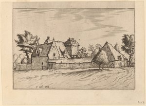Farms in a Court by Johannes van Doetechum, the Elder and Lucas