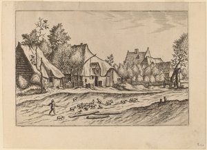 Farms in a Village by Johannes van Doetechum, the Elder and Lucas