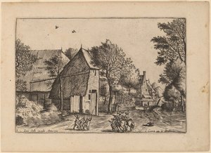 Village Road with Draw Well by Johannes van Doetechum, the Elder and Lucas