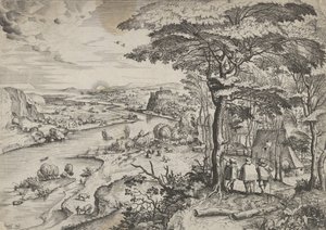 Euntes in Emaus (Landscape with Pilgrims at Emmaus) by Johannes and Lucas van Doetecum