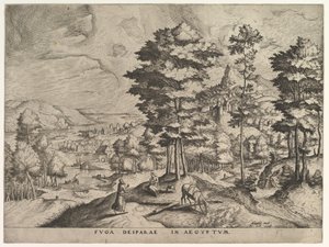 Flight into Egypt from The Large Landscapes, ca. 1555-56 by Johannes van Doetecum I