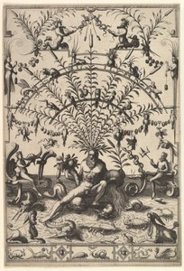 Modern Grotesque Decoration with a River God by Johannes van Doetecum I