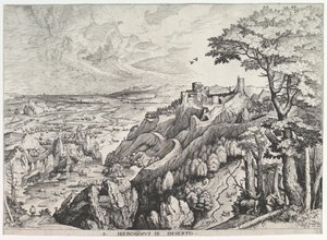 St. Jerome in the Wilderness from The Large Landscapes, ca. 1555-56 by Johannes van Doetecum I