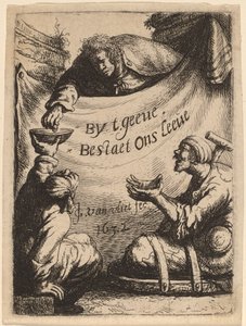 Title Page: Two Cripples Receiving Alms by Johannes van Vliet