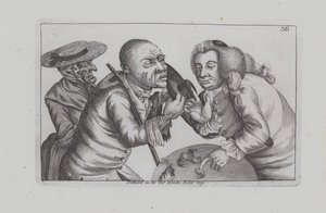 Bankrupt Toby and wife Doxy begging for cheese and ale in a tavern (engraving) by John  Collier