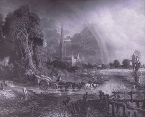Salisbury Cathedral from the meadows, Bibbys Annual