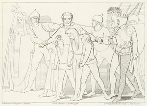 Count Ugolino Seized, Inferno, Canto 33 by John (after) Flaxman