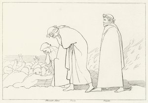 Dante Discoursing with his Preceptor, Inferno, Canto 15 by John (after) Flaxman