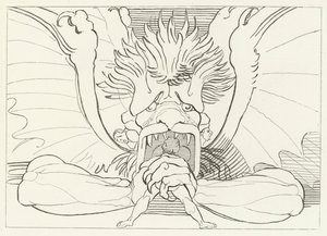 Dis, or Lucifer, Inferno, Canto 34 by John (after) Flaxman