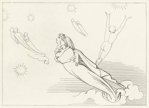 Souls Returning to their Spheres, Paradise, Canto 4 by John (after) Flaxman