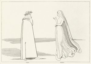 Virgil and Beatrice Meeting, Inferno, Canto 2 by John (after) Flaxman