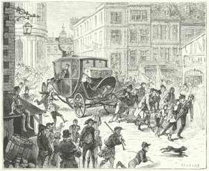 French diplomat Jacques Lauriston in London to convey the ratification of the Peace of Amiens by John (after) Gilbert