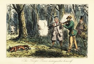 German Aristocrat Killing a Fox in Error at a Shooting Party by John (after) Leech