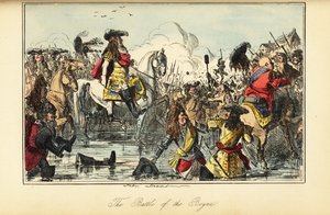 King William II crossing the river at the Battle of the Boyne, Ireland by John (after) Leech