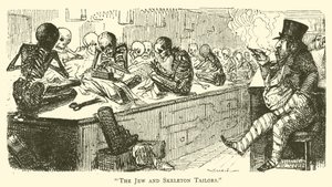 The Jew and Skeleton Tailors (engraving) by John (after) Leech