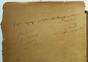 Autographed dedication by Giuseppe Verdi to Giovanni Boldini by Walter Charles Mills