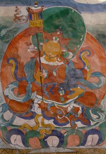 Mural painting from Lamaist Monastery of Hemis, Laddakh, India