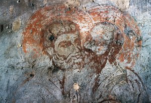 Saints Peter and Paul, fresco in the Church of Agios Antonios, Avdou, Crete, Greece by Walter Charles Mills