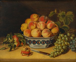 Still Life: Peaches and Grapes