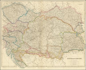 1858 map of the Austrian Empire by John Arrowsmith