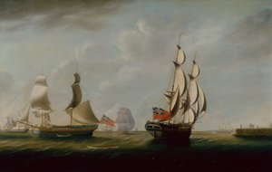 Two English Collier Brigs off Whitby with Other Shipping Beyond by John Askew