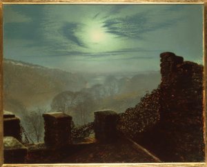 Full Moon Behind Cirrus Cloud from Roundhay Park by John Atkinson Grimshaw