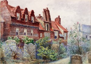 Houses in Silver Street from All Saints Churchyard, Newcastle upon Tyne, 1886