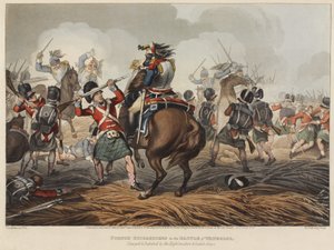 French Cuirassiers in the battle of Waterloo charged and defeated by the Highlanders and Scotch Greys, engraved by M. Dubourg, 1819