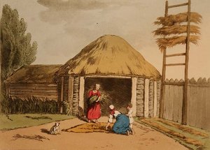 Sorting and Drying Hemp, plate 95 from Volume III of 