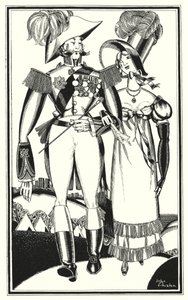 Illustration for Don Juan by Lord Byron: Medals, Rank, Ribbands, Lace, Embroidery, Scarlet by John Austen
