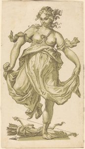 Dancing Nymph with Bow and Arrows