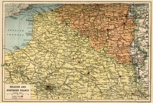 Map of Belgium and Northern France