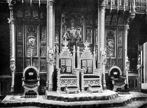 The Royal Throne, House of Lords, Westminster, c. 1905
