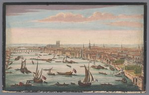 View of the Thames River and the City of London from the Northwest Side