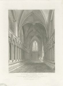 Interior of Lichfield Cathedral - Vestibule of Chapter House (engraving) by John Britton